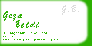 geza beldi business card